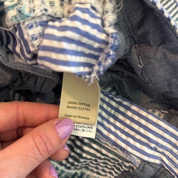 L.L. Bean favorite fit seersucker patchwork Bermuda shorts 4 - Picture 7 of 9